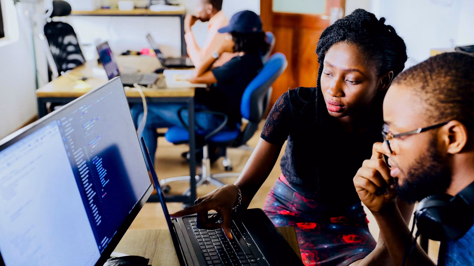 AI Voice Agents for BCA Courses - students learning coding in computer lab